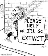 funny environment cartoon powerpoint presentation dinosaur extinct extinction city street beg begging evolution speciation meteor science scientist theory fossil record  1154